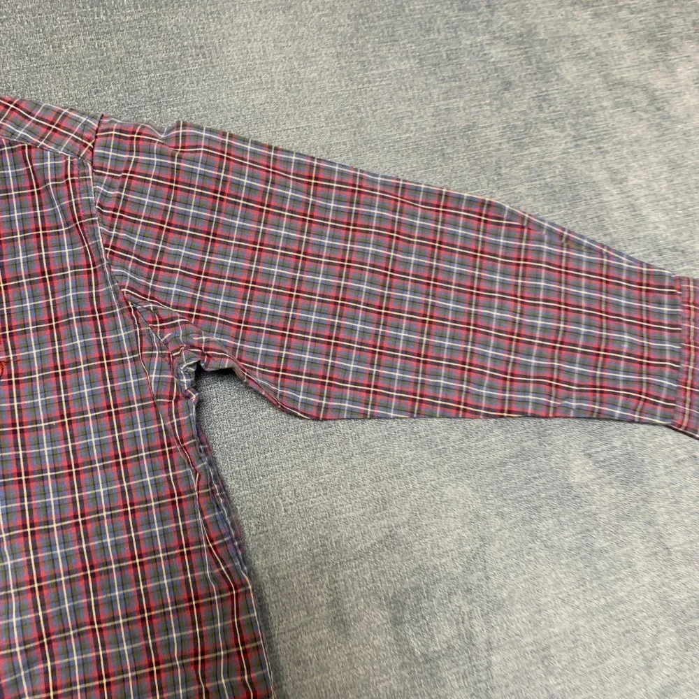 Ralph Lauren Shirt Toddler Boys 3/3T Red Blue Plaid Long Sleeve Button Down